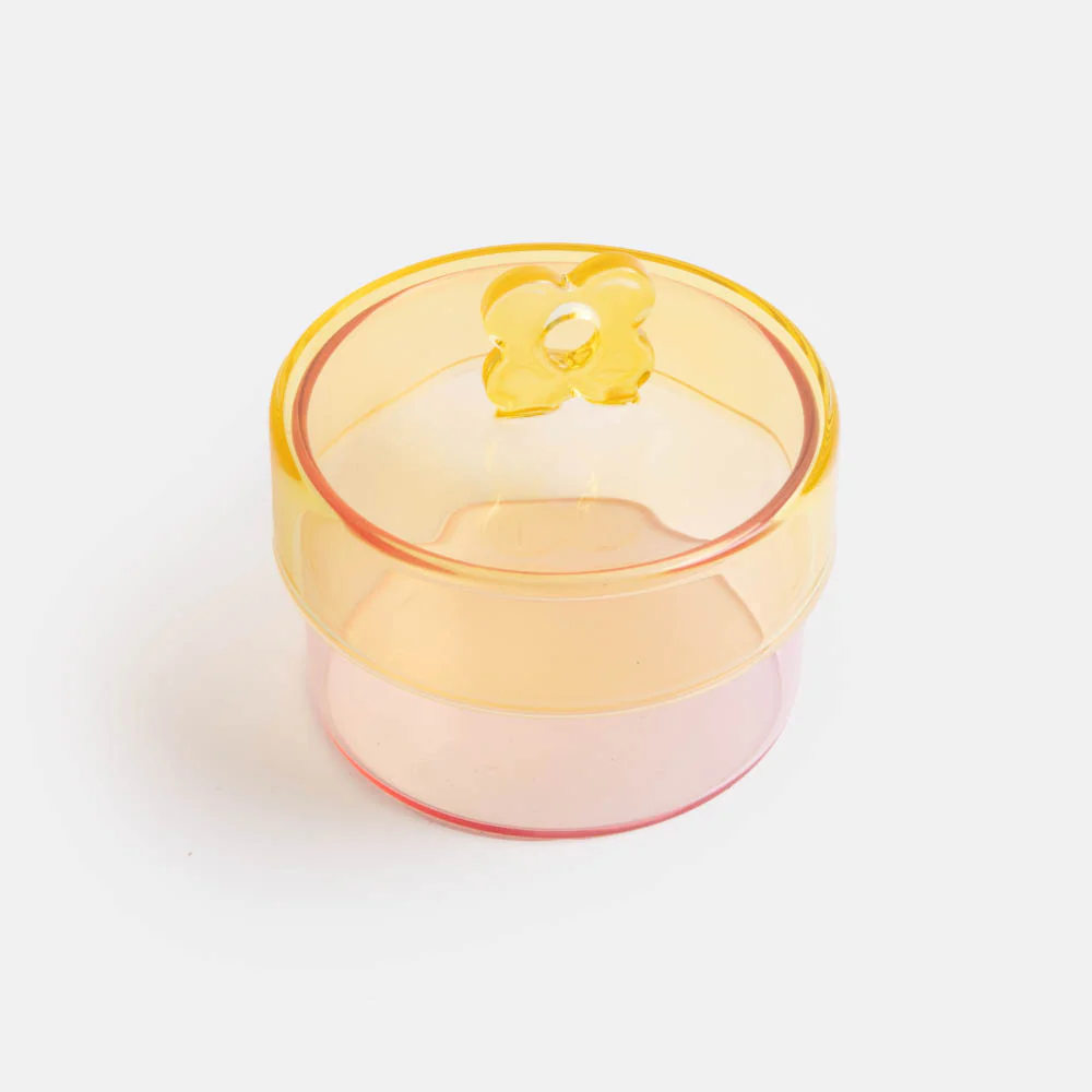 Pink/Yellow Glass Storage Jar - Image 3