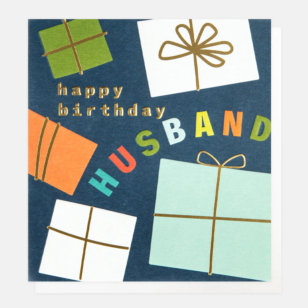 Presents Birthday Card For Husband