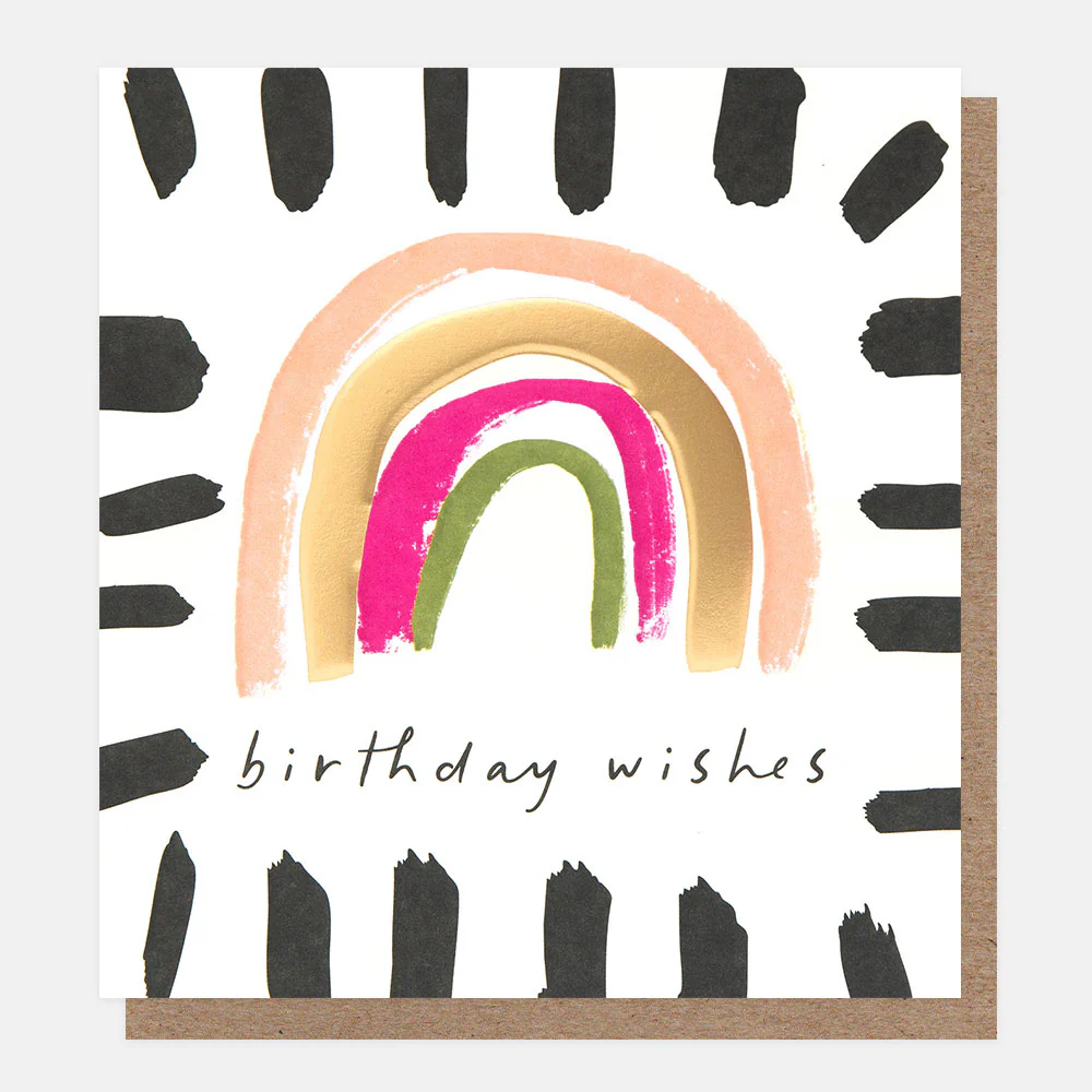 Rainbow & Brushstrokes Birthday Card
