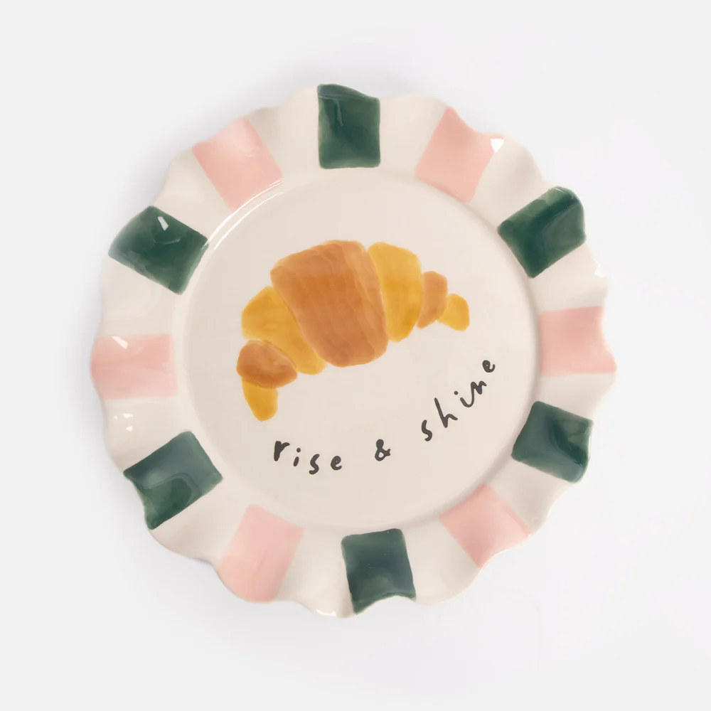 Rise & Shine Croissant Ceramic Plate