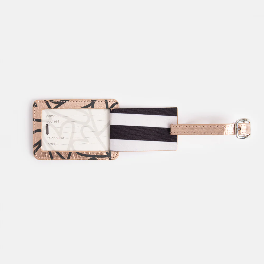 Rose Gold Hearts Luggage Tag - Image 2