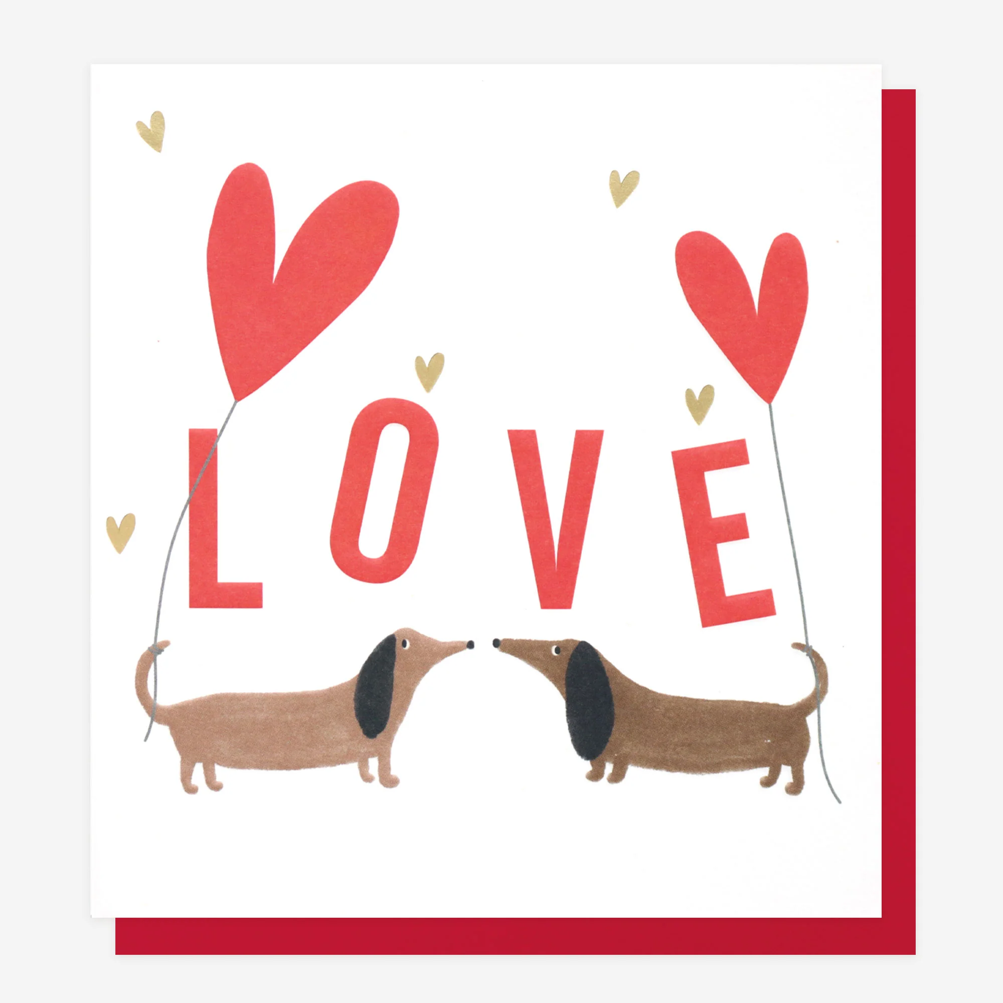 Sausage Dogs & Heart Balloons Card