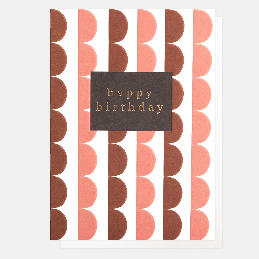 Scalloped Stripe Happy Birthday Card