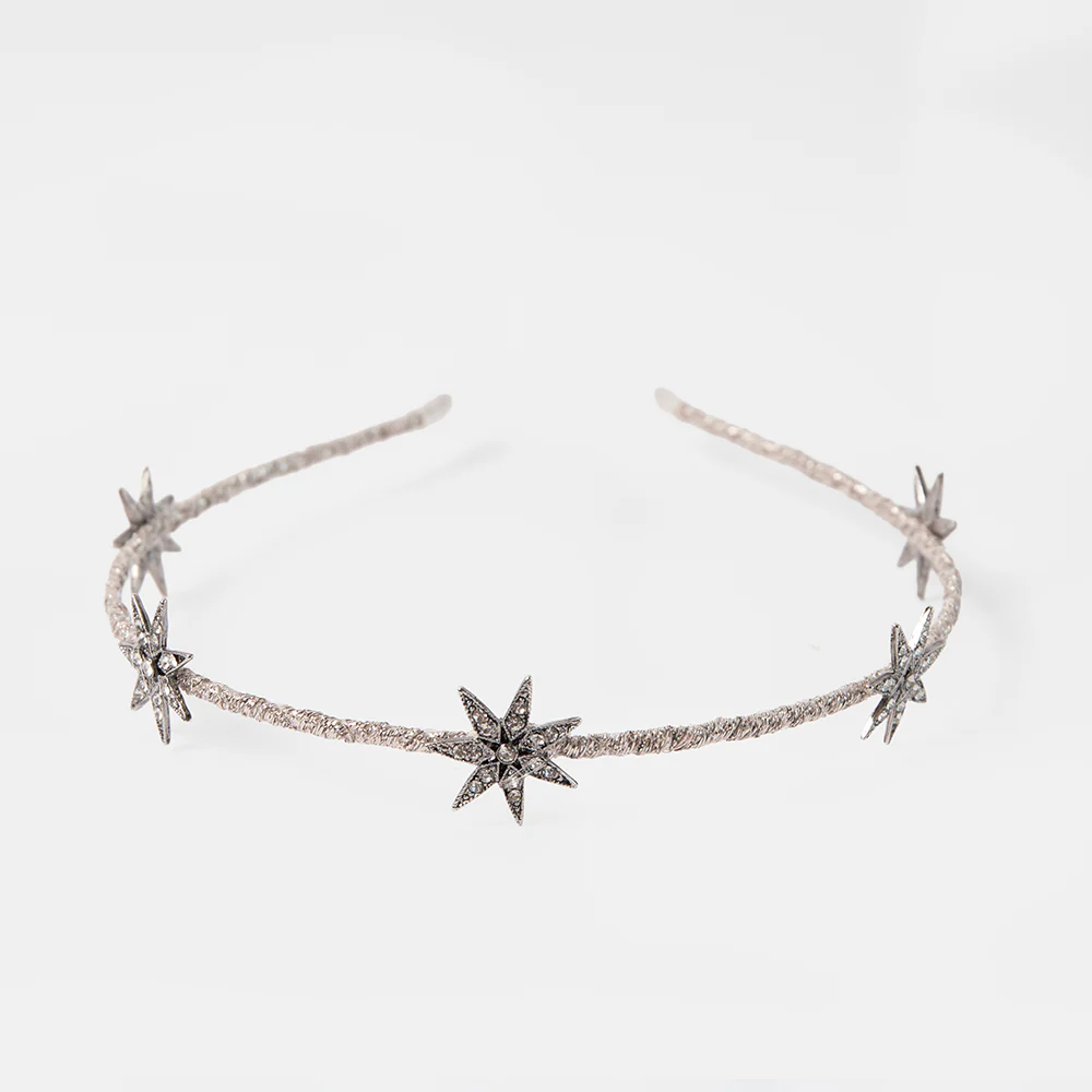 Silver Stars Thin Headband