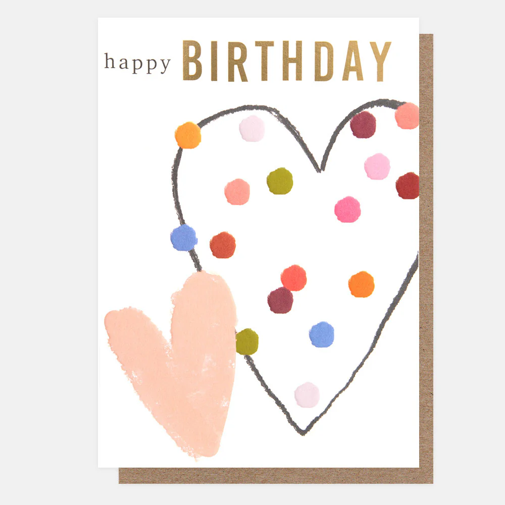 Spotty Heart Happy Birthday Card