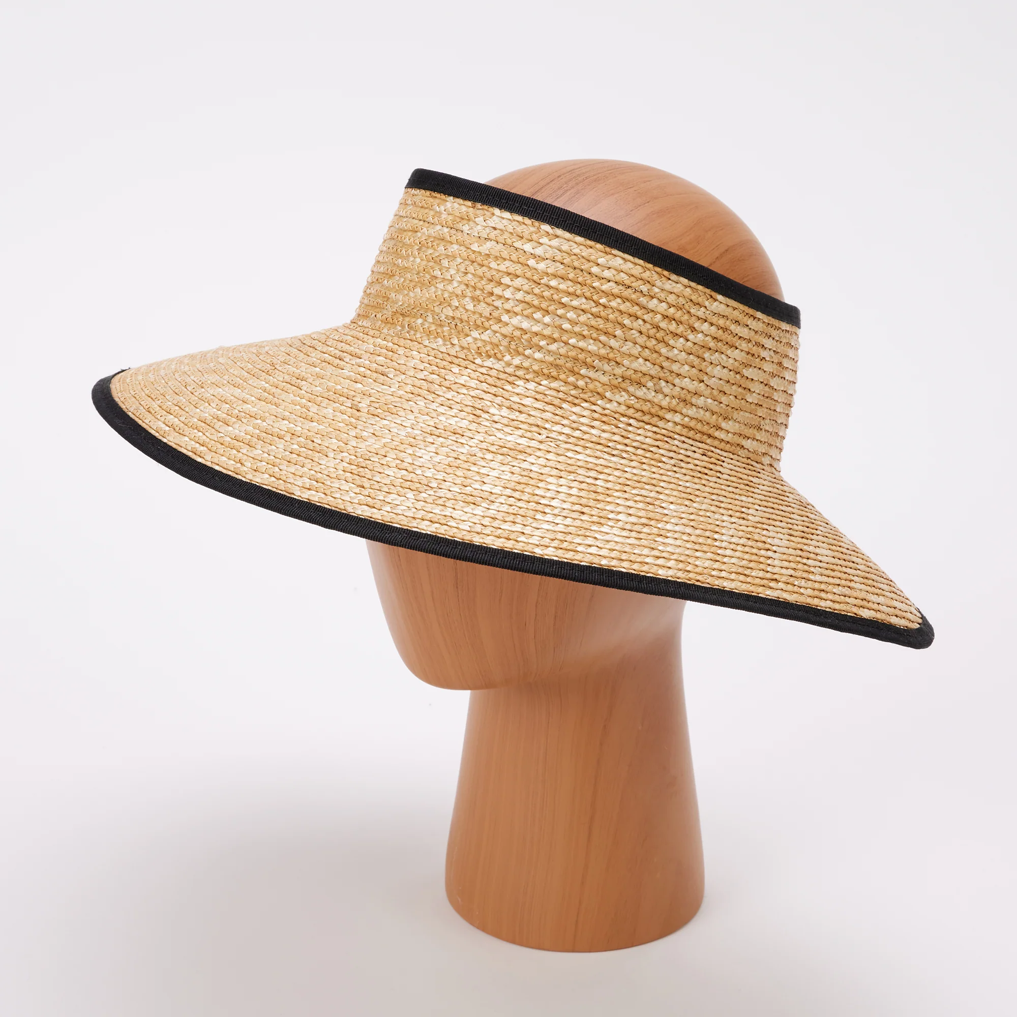Straw Visor with Contrast Trim