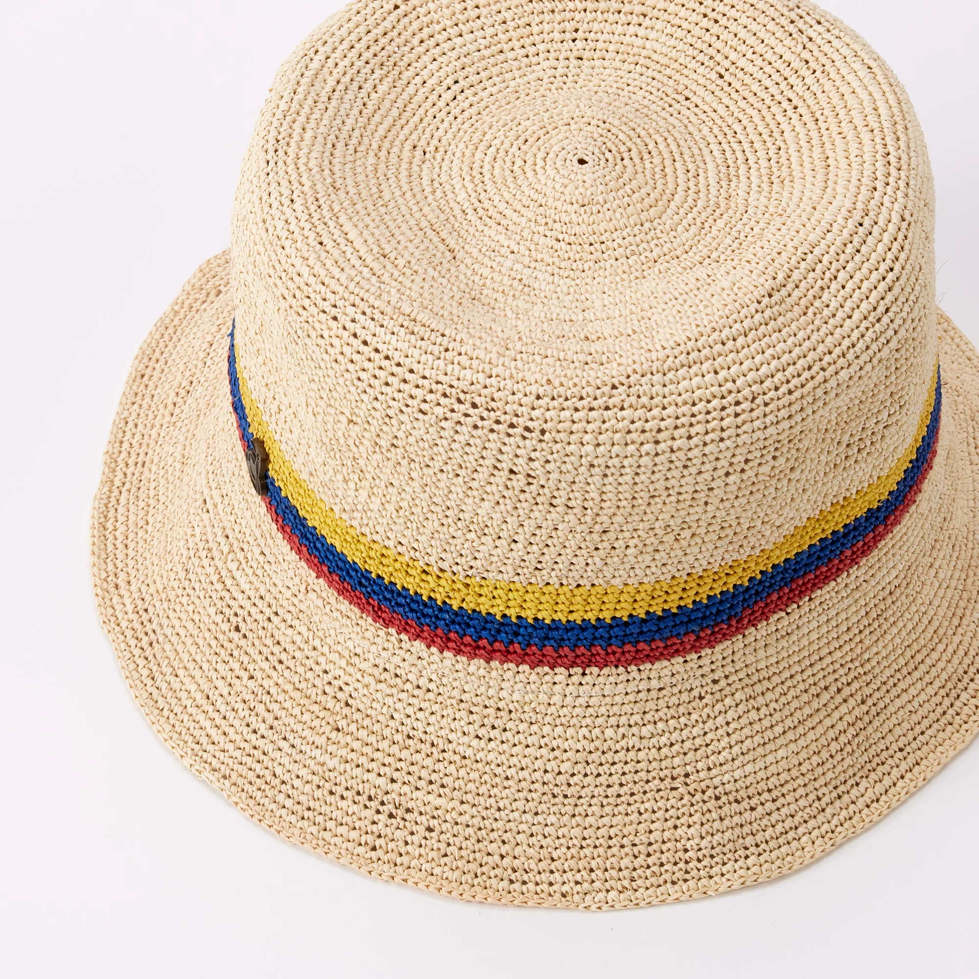 Stripe Band Straw Bucket Hat - Image 2