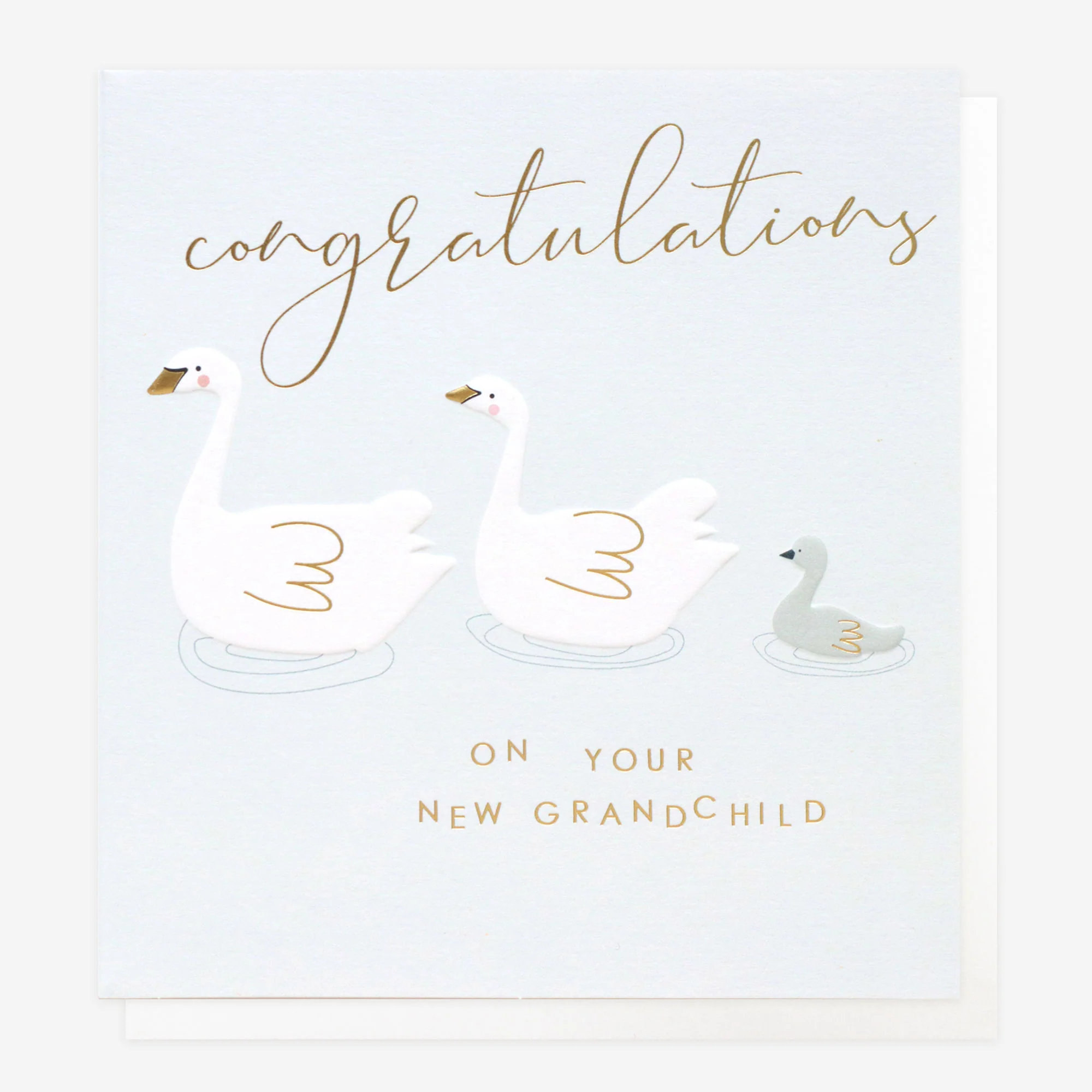 Swans New Grandchild Baby Card For Grandparent