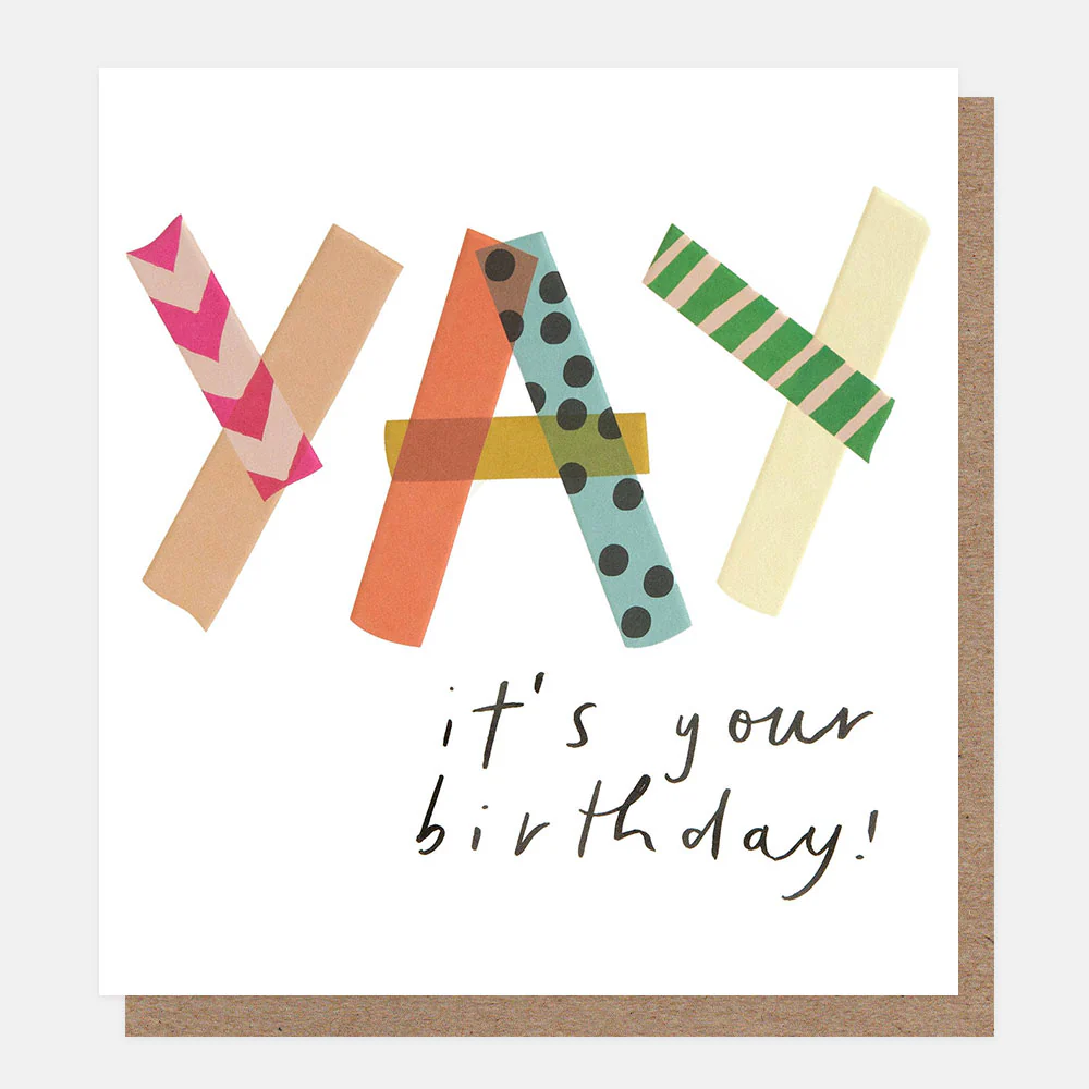 Tape Text Yay Birthday Card