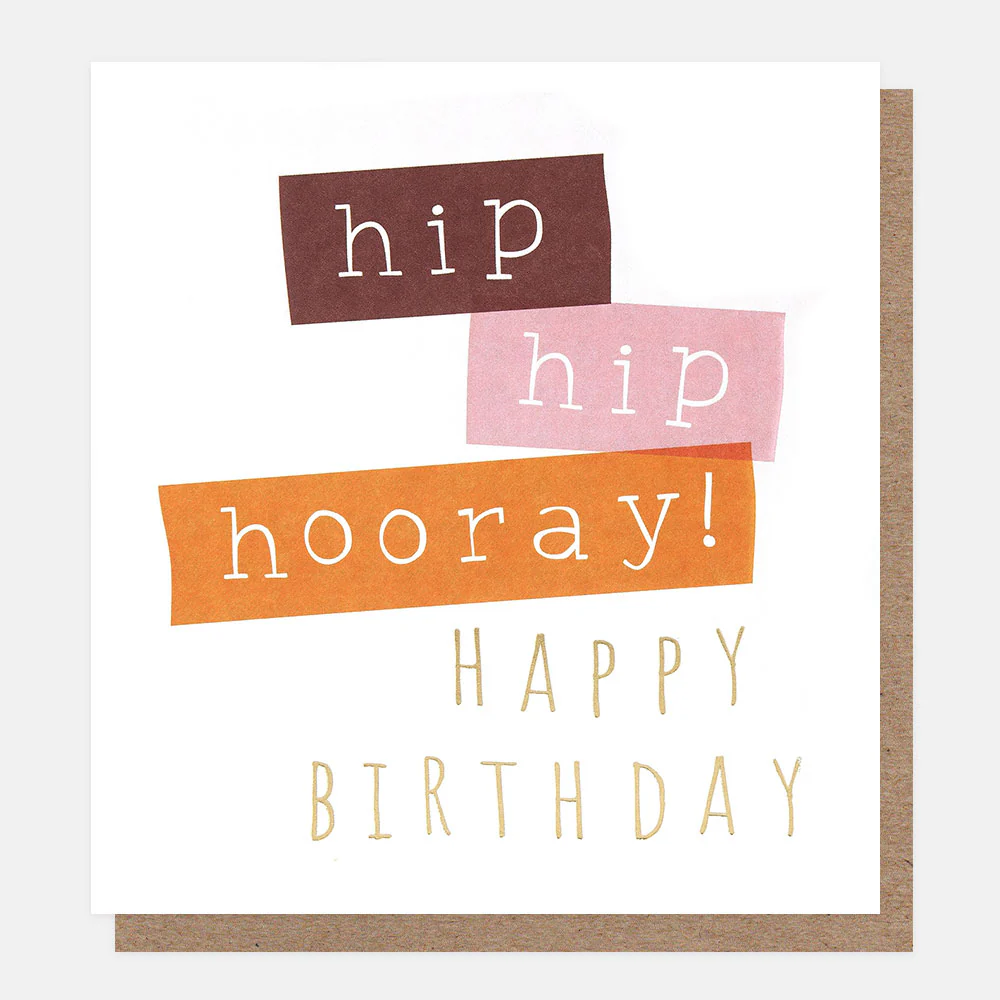 Ticker Tape Hip Hip Hooray Birthday Card