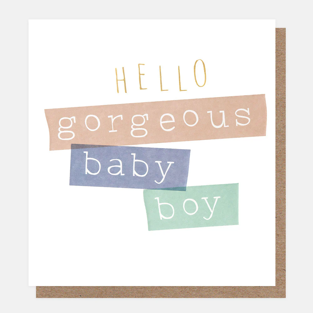 Ticker Tape New Baby Boy Card