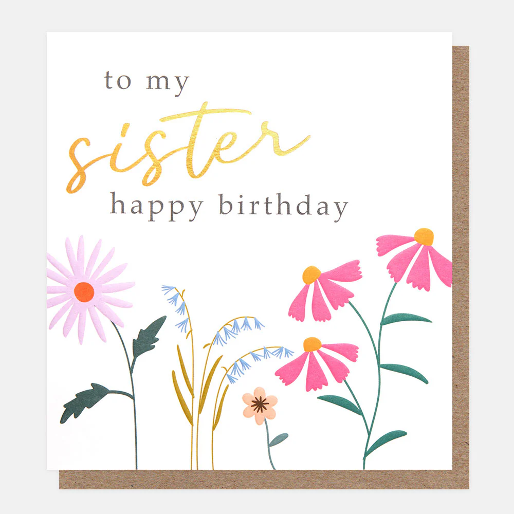 Meadow Flowers Birthday Card For Sister