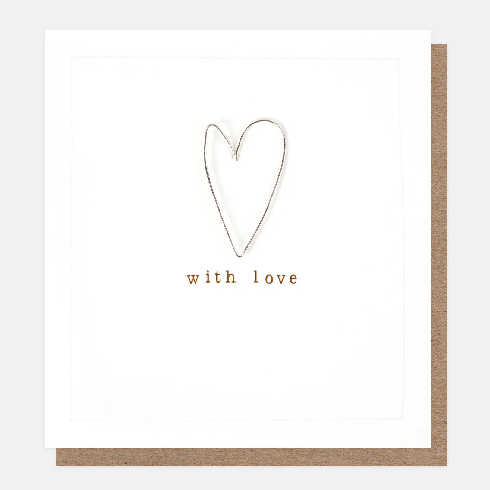 Wire Heart With Love Card