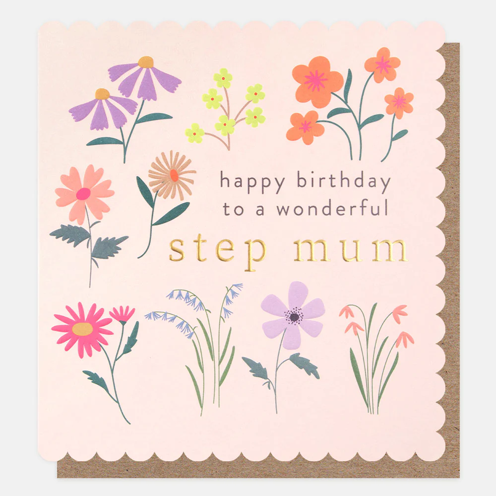 Floral Birthday Card For Step Mum