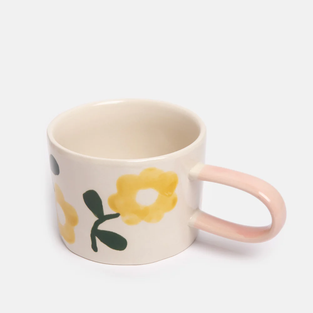 Yellow Flowers Ceramic Mug - Image 2