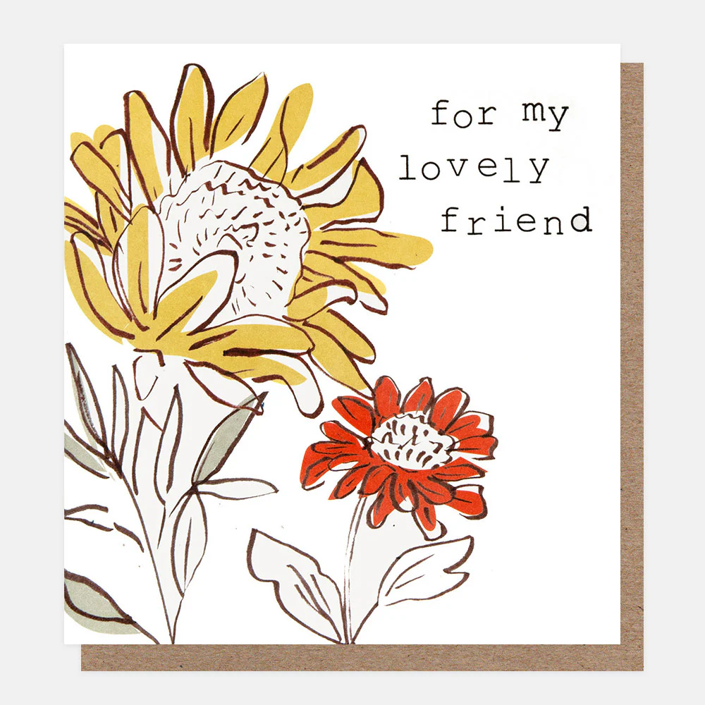 Yellow & Orange Sunflower Lovely Friend Card